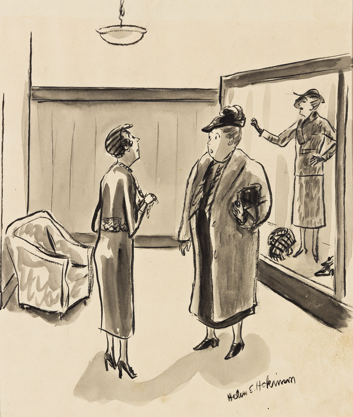 HELEN HOKINSON (1893-1949) I want something that wont show the hairs of a brown dog and a gray cat. [NEW YORKER / CARTOONS]